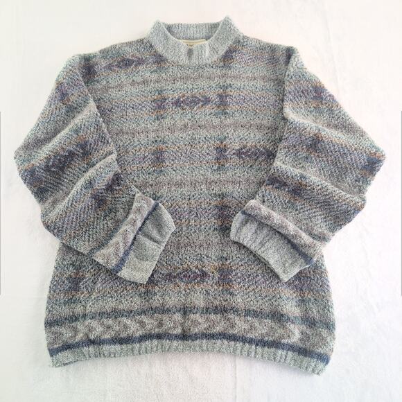Vintage Nor'Easterly 100% Pure New Wool Sweater Size Medium Made In Scotland - Picture 1 of 10